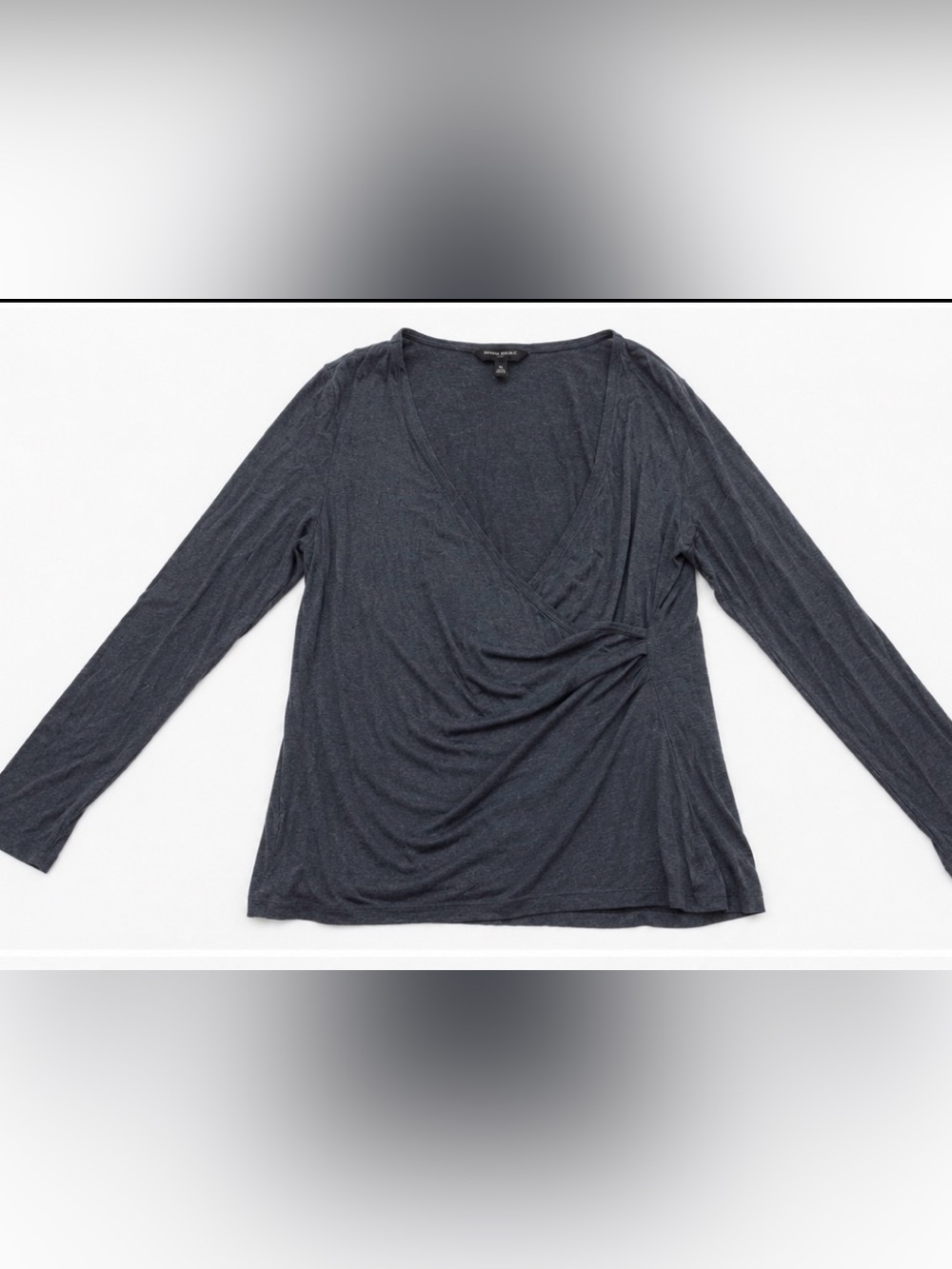 Banana Republic Charcoal Wrap-Front Long Sleeve Tunic
